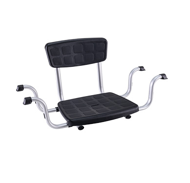 Adjustable bath seat with polyethylene backrest