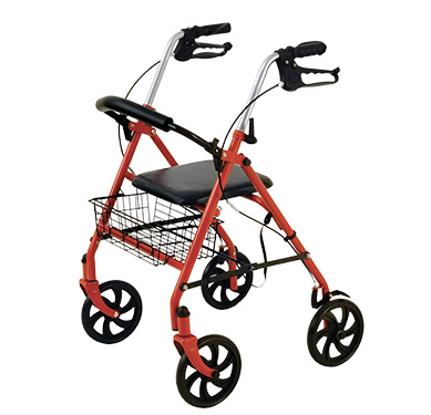 Rolly 4 wheels red with basket