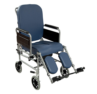 Padded commode - 200 mm wheels