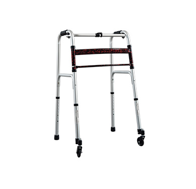 Fixed Push-Button Walker \"Deluxe\" with swivel wheels
