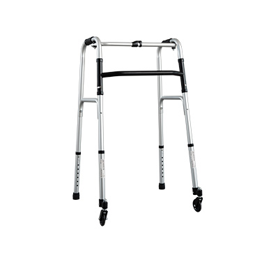 Fixed Push-Button Walker with swivel wheels